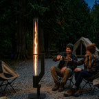Space-Saving Visible Vertical Flame Outdoor Pellet Heater