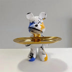 Decorative Bear Storage Figurine Resin Bowl