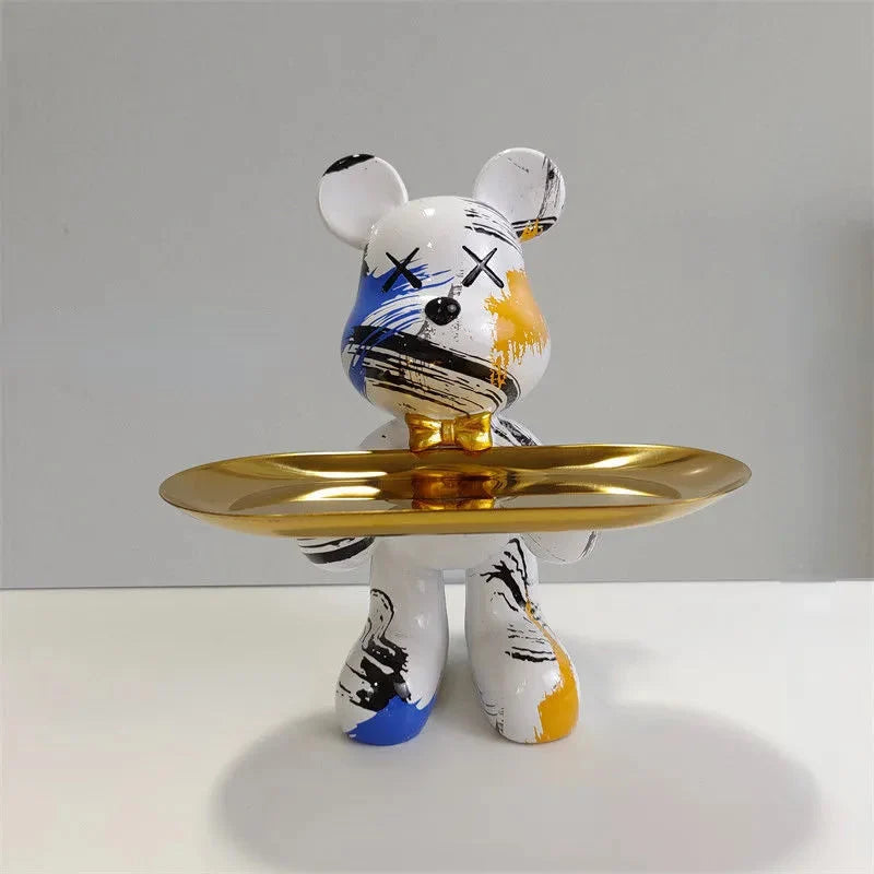 Decorative Bear Storage Figurine Resin Bowl
