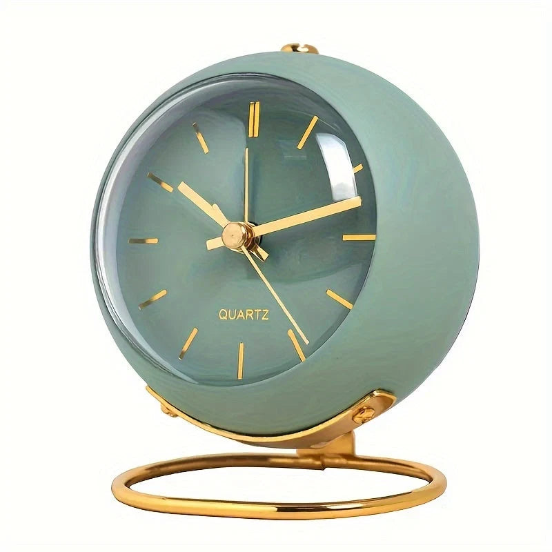Analog Alarm Clock Silent Non-Ticking Night Light