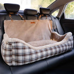 Dog Car Seat Plush Non-Slip Base & Adjustable Straps