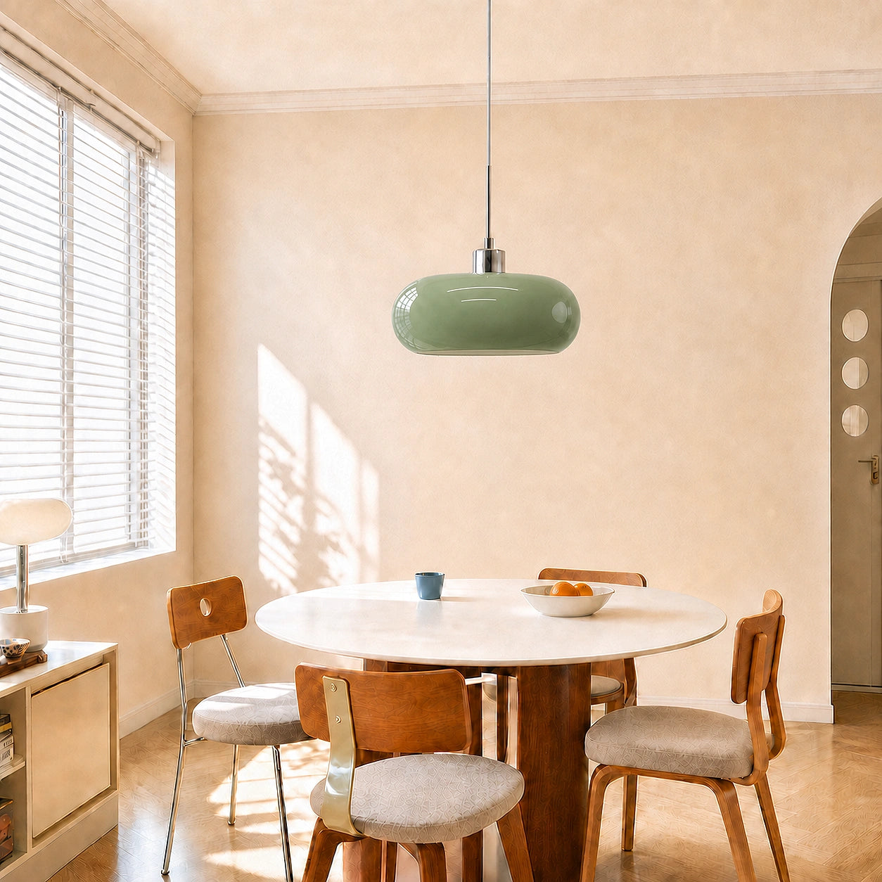 Geometric Transparent Glass Pendant Light (E27 Compatible)