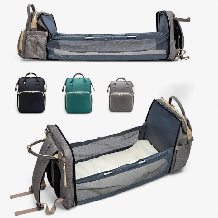 Changing Bag Fold-Out Baby Bed Water-Repellent & Multiple Pockets