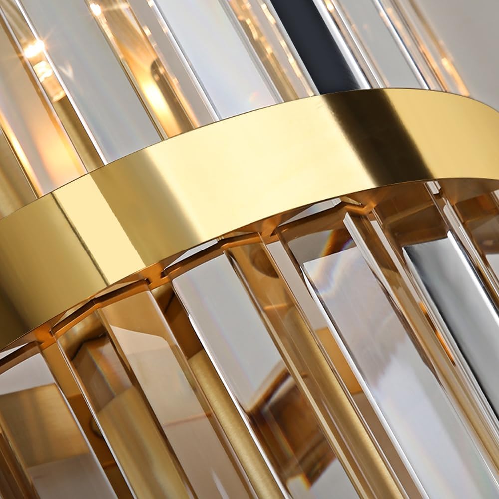 Contemporary Stainless Steel Sconce - Crystal Wall Lighting Fixture