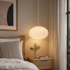 Matte White Acrylic Pleated Pendant Lamp