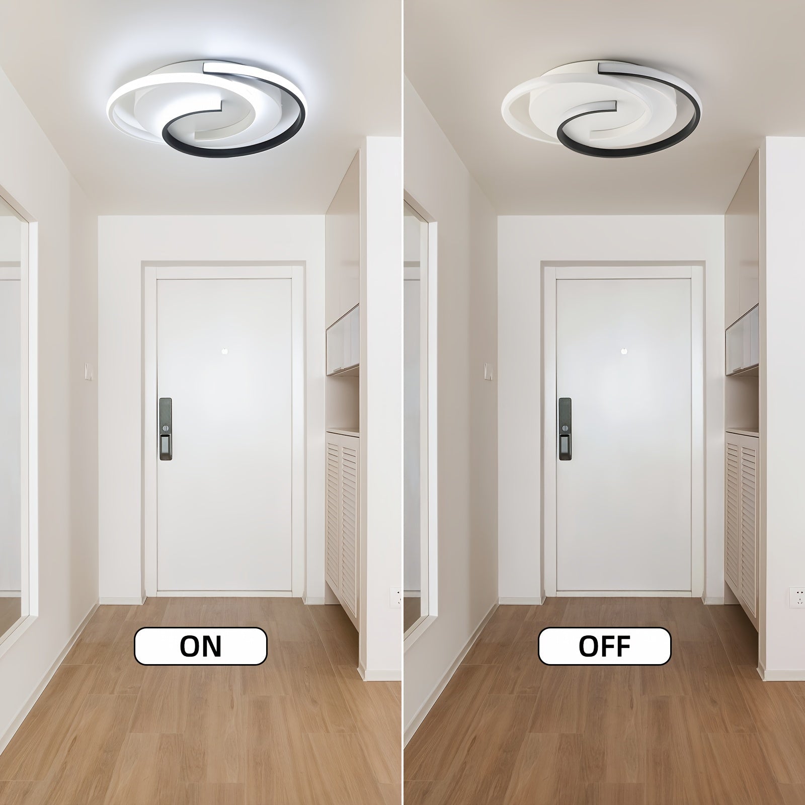 Minimalist Round Ceiling Light with Spiral LED Design – Flush Mount