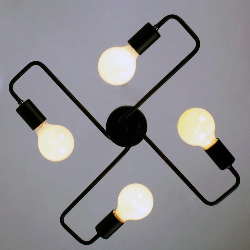 Modern Multi-Arm Sputnik Lamp - Industrial Style Black Ceiling Fixture