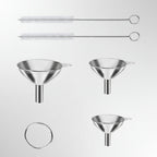 3-Piece Stainless Steel Funnel Set for Kitchen Bottles and Spices