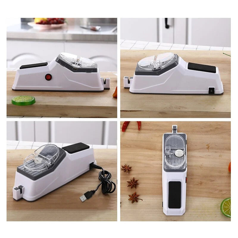 Electric Knife Sharpener 5-Second USB Rechargeable & Portable
