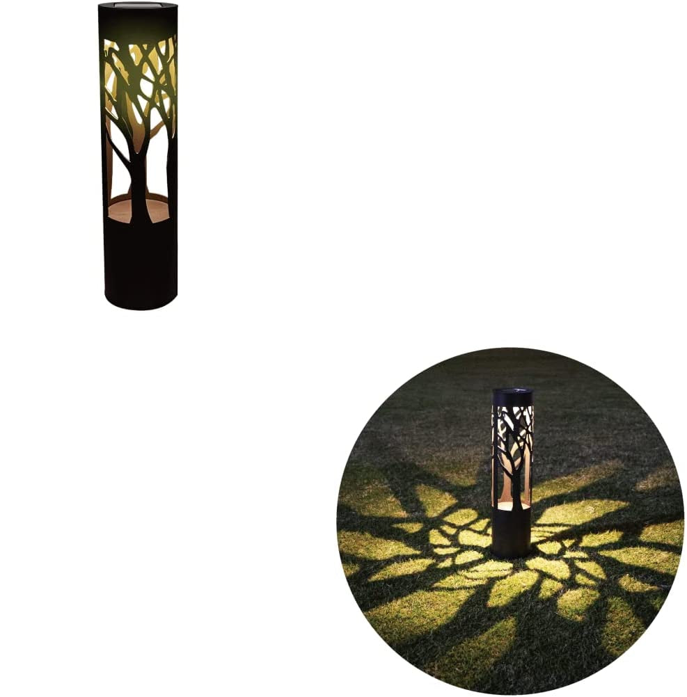 Bronze Metal Cylinder Solar Pathway Light for Garden