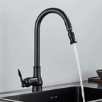 Brass Vintage Kitchen Faucet with Swivel Spout Mixer