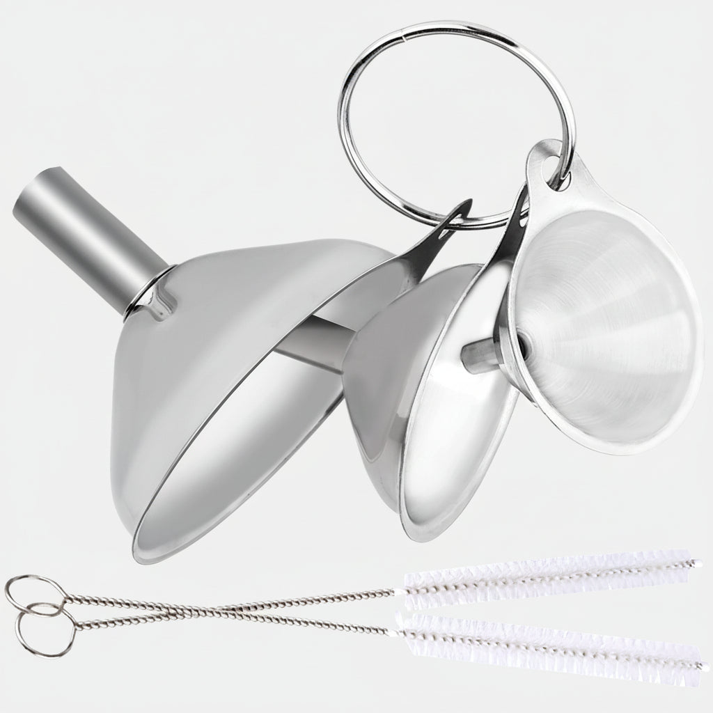 3-Piece Stainless Steel Funnel Set for Kitchen Bottles and Spices