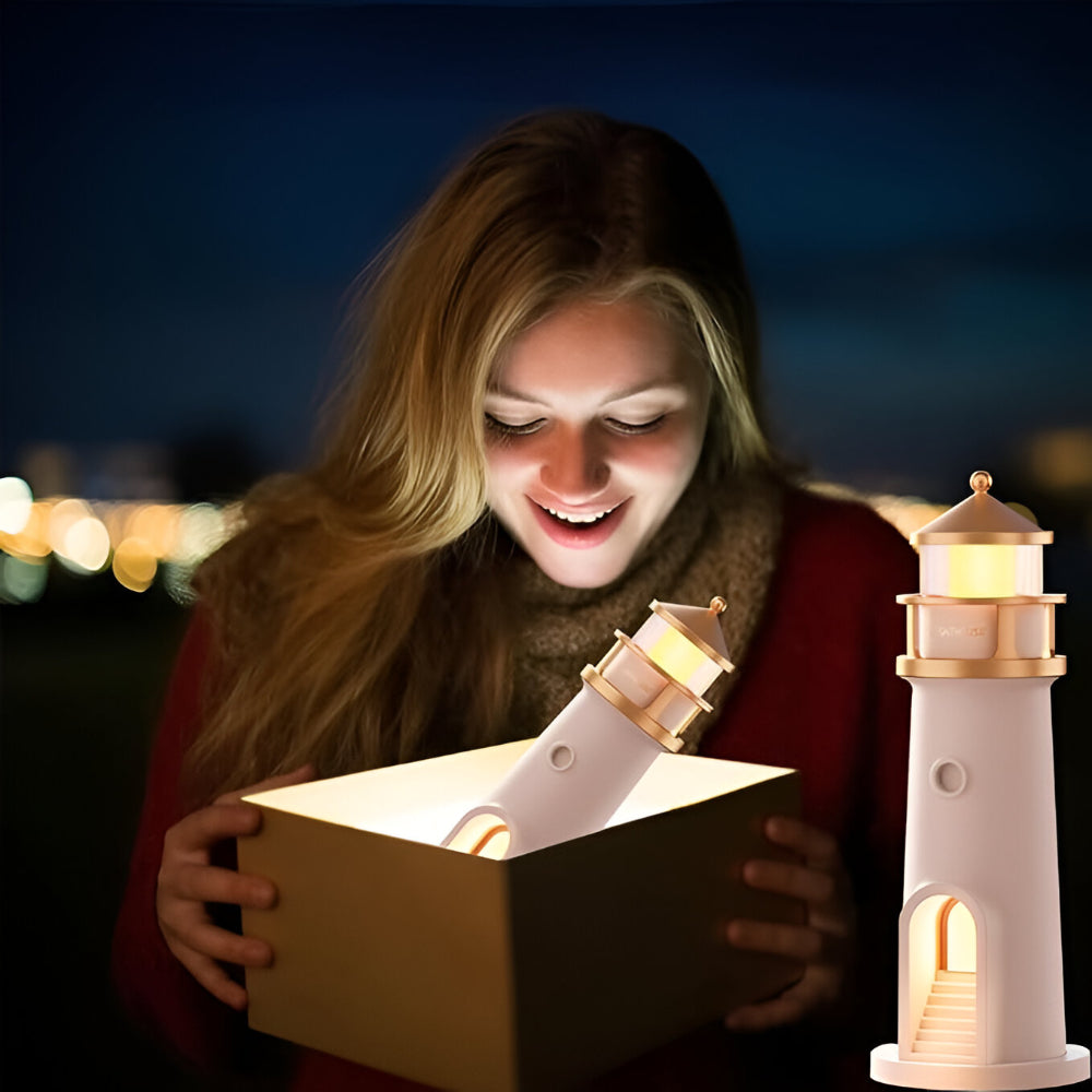 LED Lamp for Room Decor with Lighthouse Night Light Projection