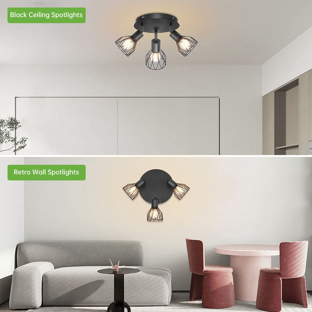 Adjustable Black Ceiling Spotlight Light | Vintage Industrial Style