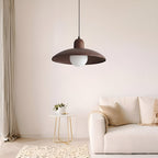 Elegant Walnut Wood Hanging Light Fixture