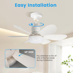 Remote-Controlled Ceiling Fan with Integrated LED Lighting