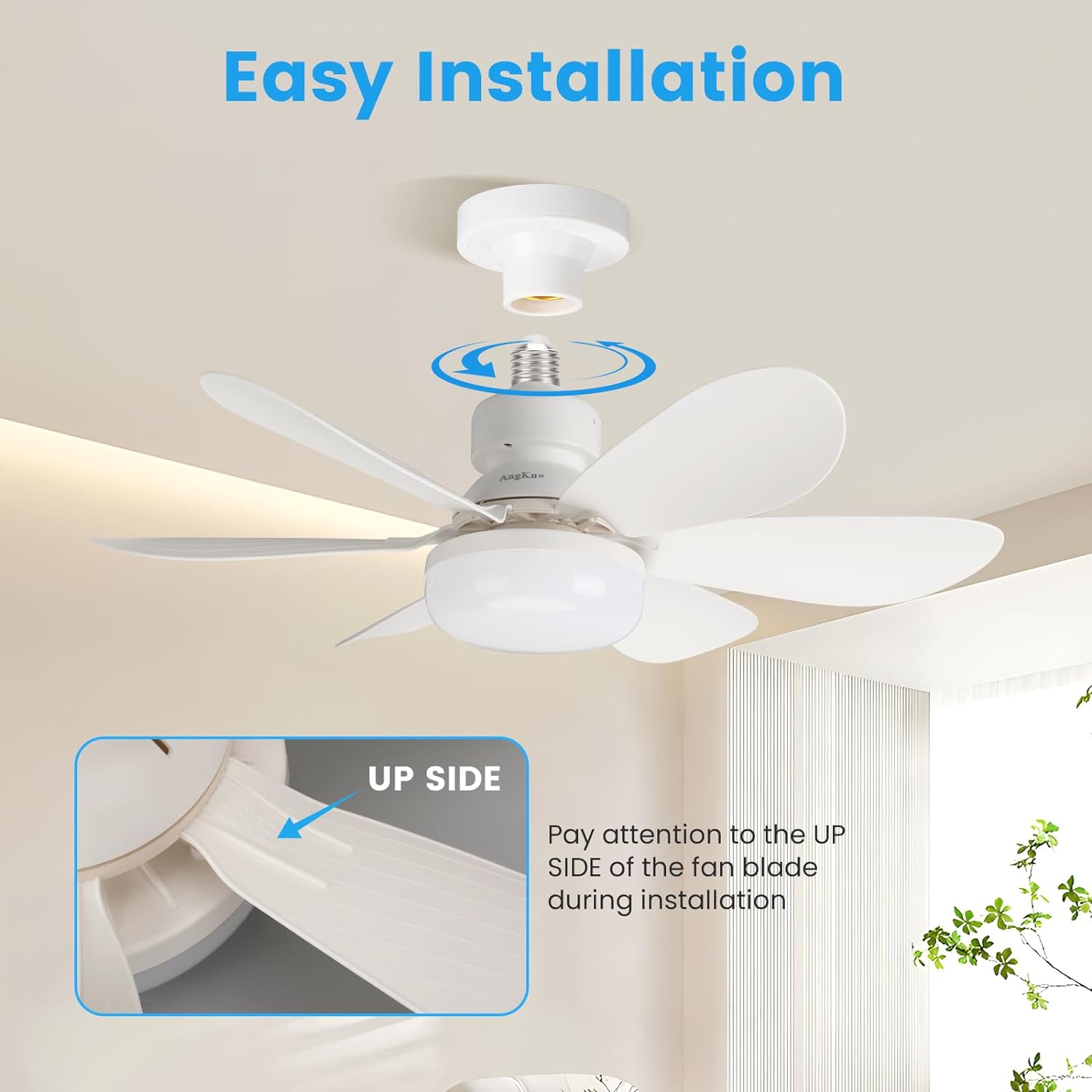 Remote-Controlled Ceiling Fan with Integrated LED Lighting