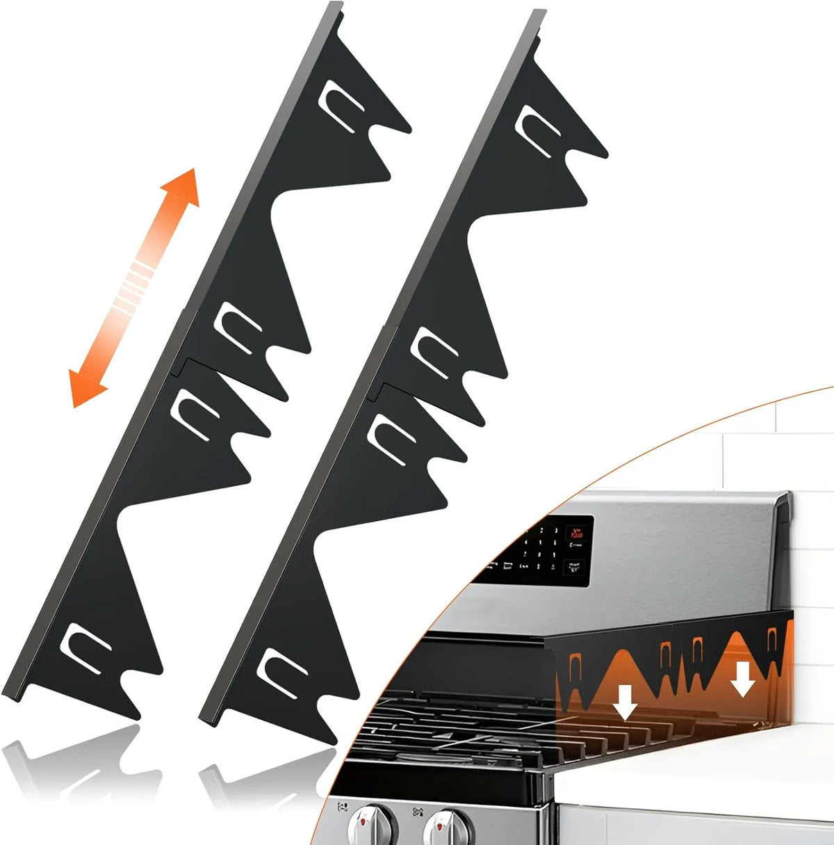Sleek Stainless Steel Kitchen Gap Shields