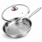 3-Layer Steel Titanium Nonstick Frying Pan (With Lid)