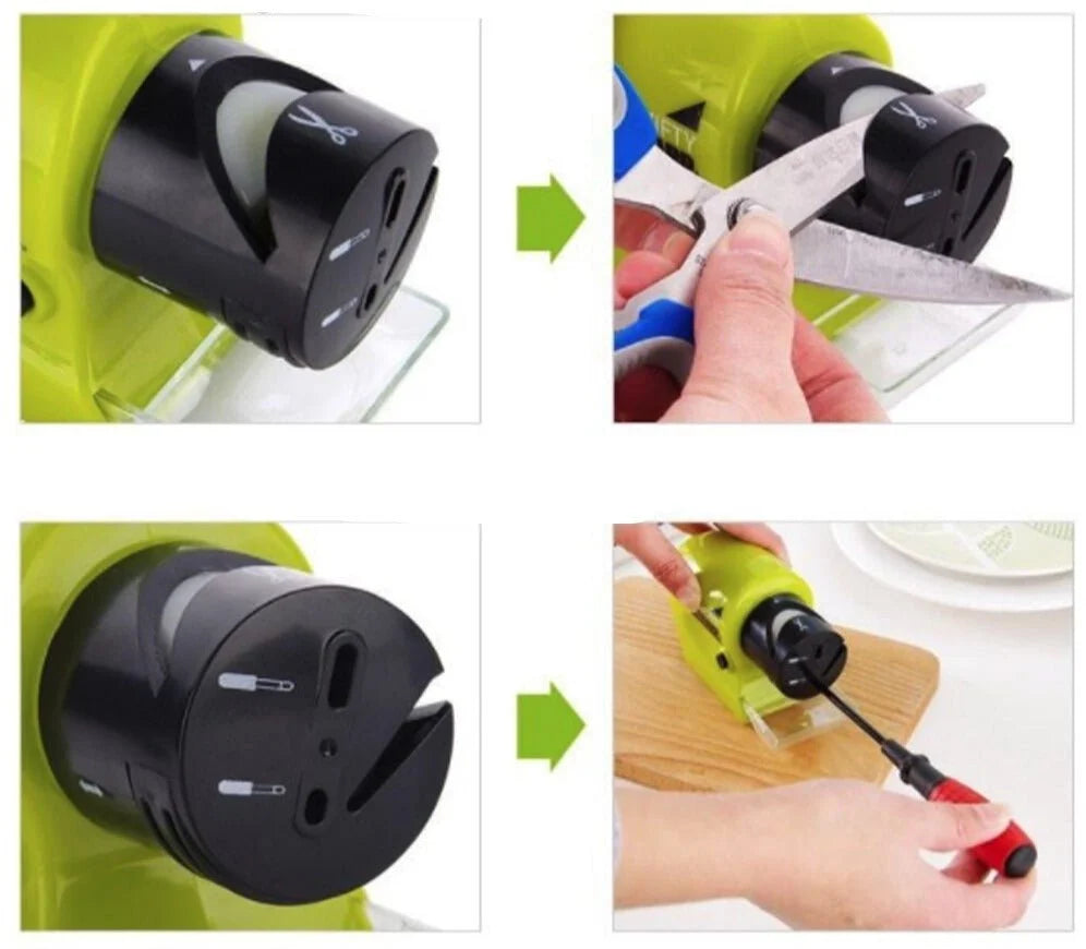 Electric Knife Sharpener Automatic Diamond Disc Non-Slip Base