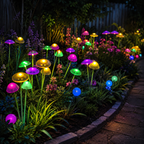 Solar-Powered Multicolored Mushroom Garden Light