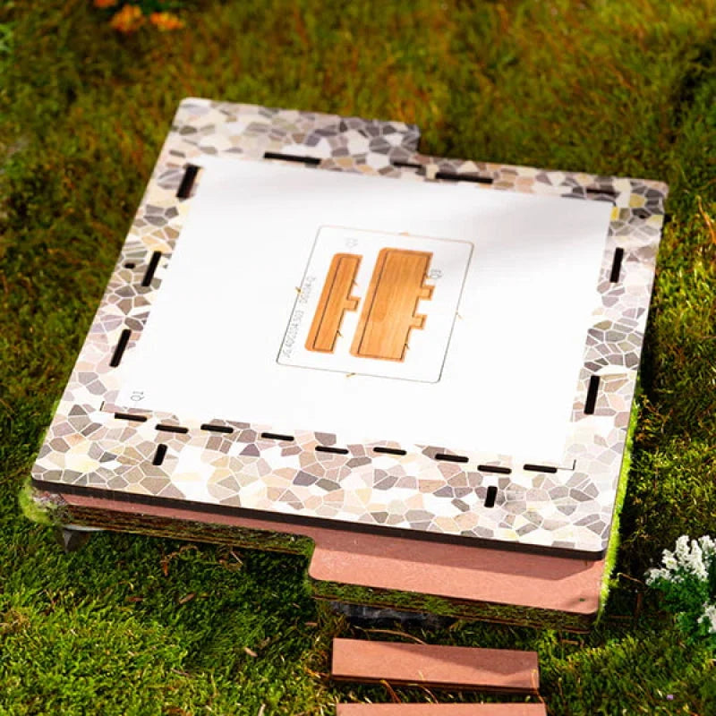 Miniature Garden Shed Kit Eco Plywood Working Lamp