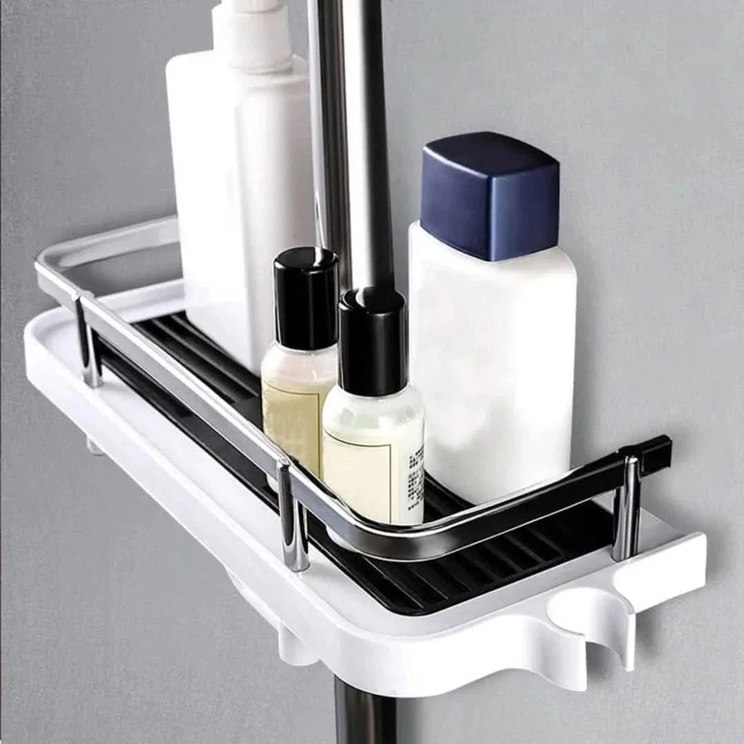 Shower Storage Rack Drill-Free Self-Adhesive Load-Bearing