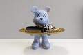 Tabletop Figure of Graffiti Bear with Gold Tray Ornament