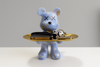 Tabletop Figure of Graffiti Bear with Gold Tray Ornament