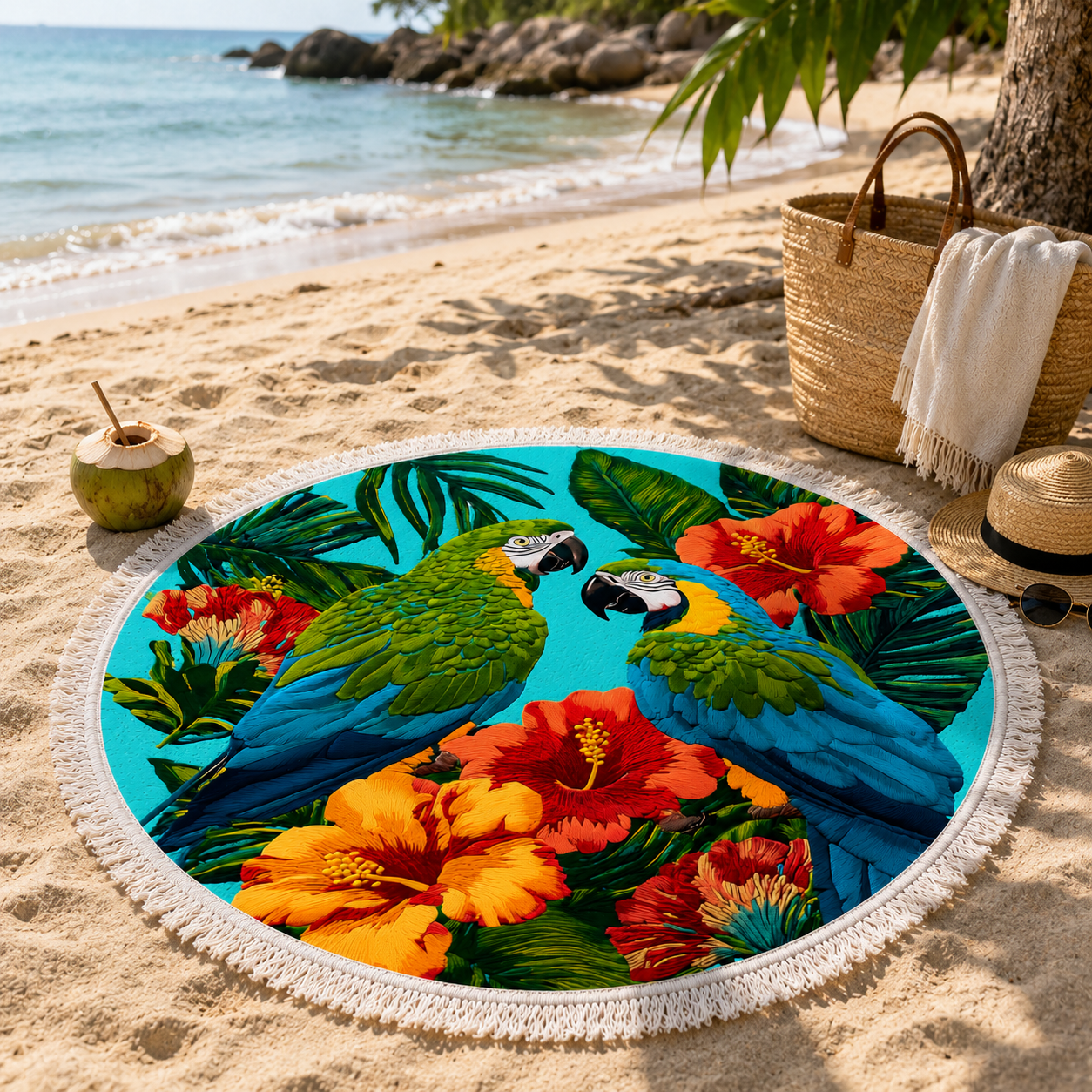 Quick-Drying Sand-Resistant Round Beach Towel