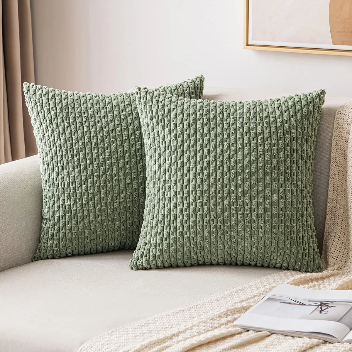 Cushion Covers Boho Ribbed Corduroy Machine Washable