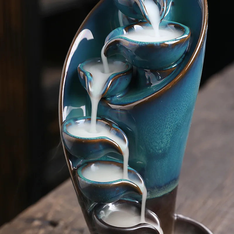 Incense Waterfall Handcrafted Ceramic Torch Design