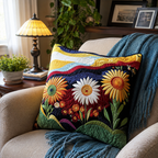 Quilted Cotton-Polyester Sunflower Pillowcase (Envelope Closure)