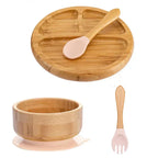 Children's Tableware Set Bamboo Suction Base 4-Piece