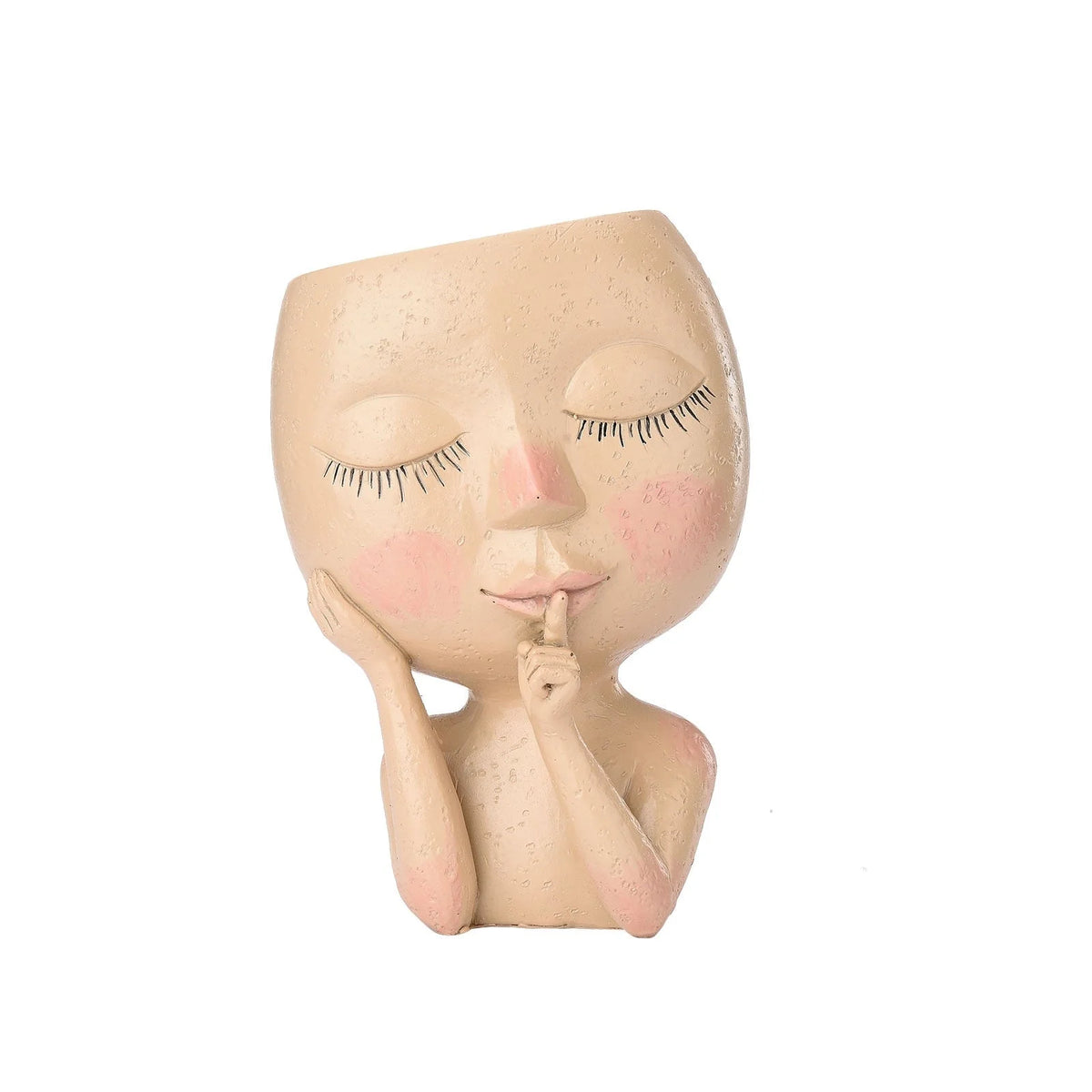 Plant Pot Goddess Face Resin With Drainage