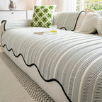 Machine Washable Durable Microfiber Herringbone Sofa Cover (Versatile Fit)