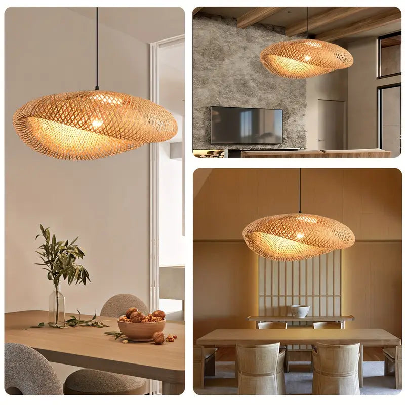 Handcrafted Rattan Pendant Light Shade in Bohemian Style