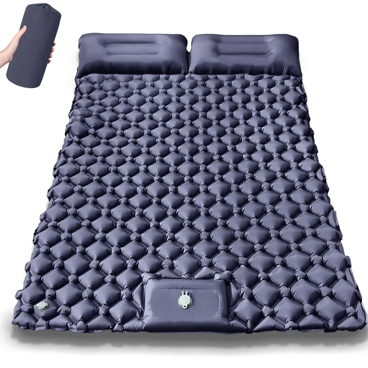 Camping Air Mattress Extra-Wide Diamond Top Dual Valve