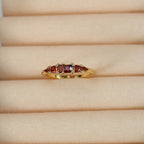Stackable Gold Rings Set with Rhinestones for Mother's Day