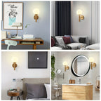 Stylish Metal Bedroom Light Fixture | Contemporary Glass Wall Sconce