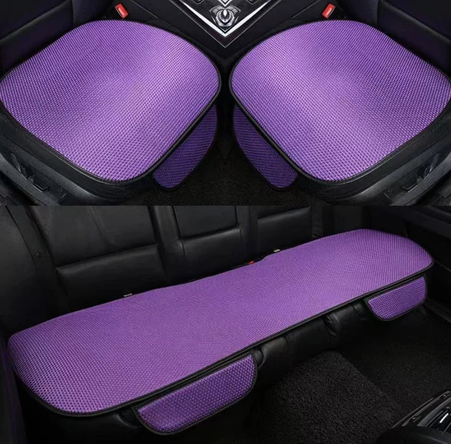 Car Seat Covers 3-Piece Cooling Ice Silk Massage Anti-Slip