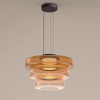 Modern LED Hanging Lamp with Layered Glass Design