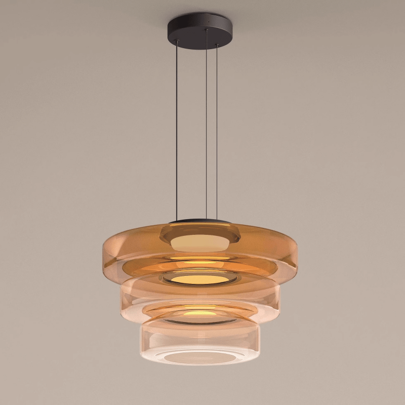 Modern LED Hanging Lamp with Layered Glass Design