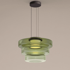 Modern LED Hanging Lamp with Layered Glass Design