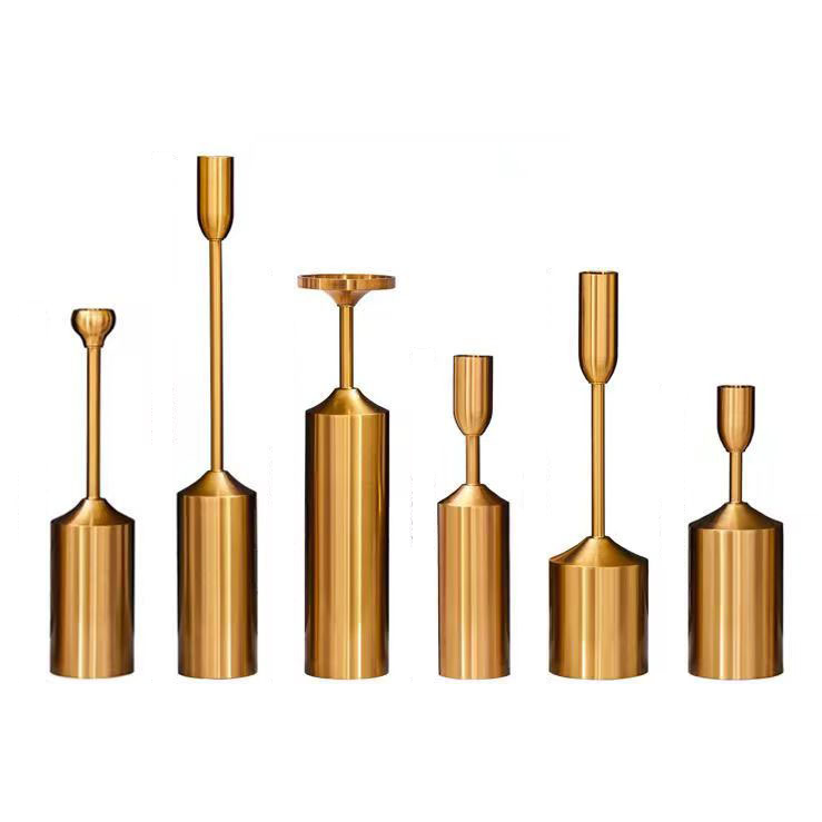 Elegant Aura Candle Holders in Luxe Gold Finish