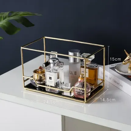 Gilded Glam 2-Tier Rotating Vanity Display for Beauty Essentials