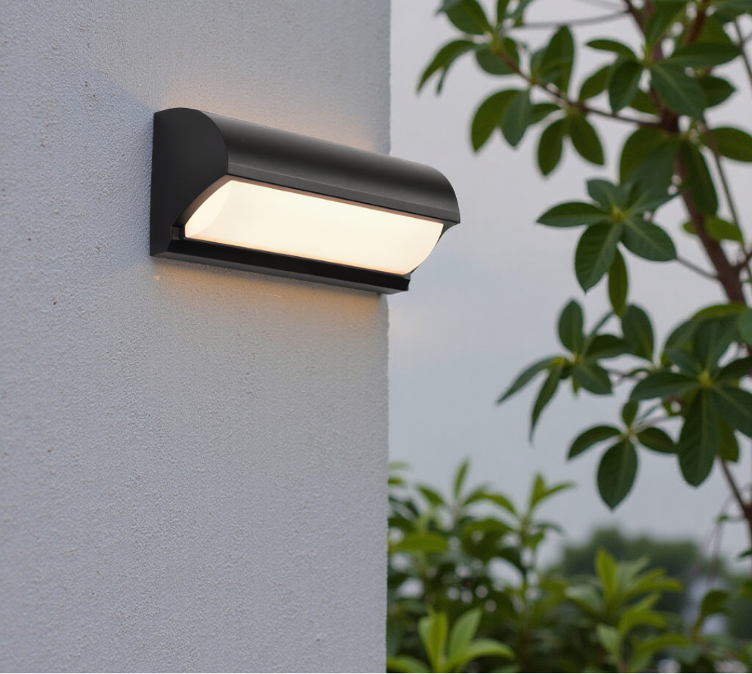 Rectangular LED Panel Outdoor Wall Light in Black