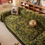Floral Pattern Sofa Protector - Chenille with Tassels