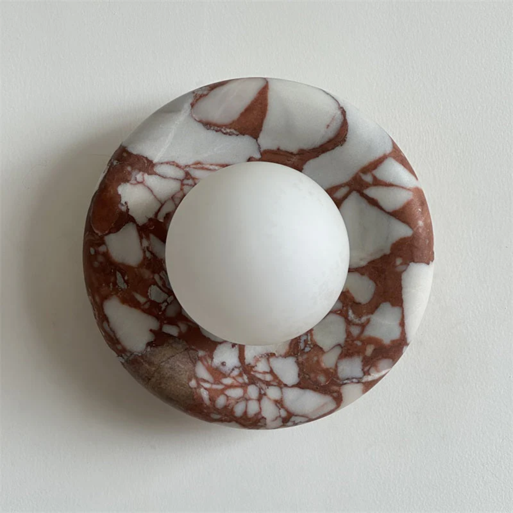Elegant Indoor LED Wall Light Fixture - Modern Marble Sconce