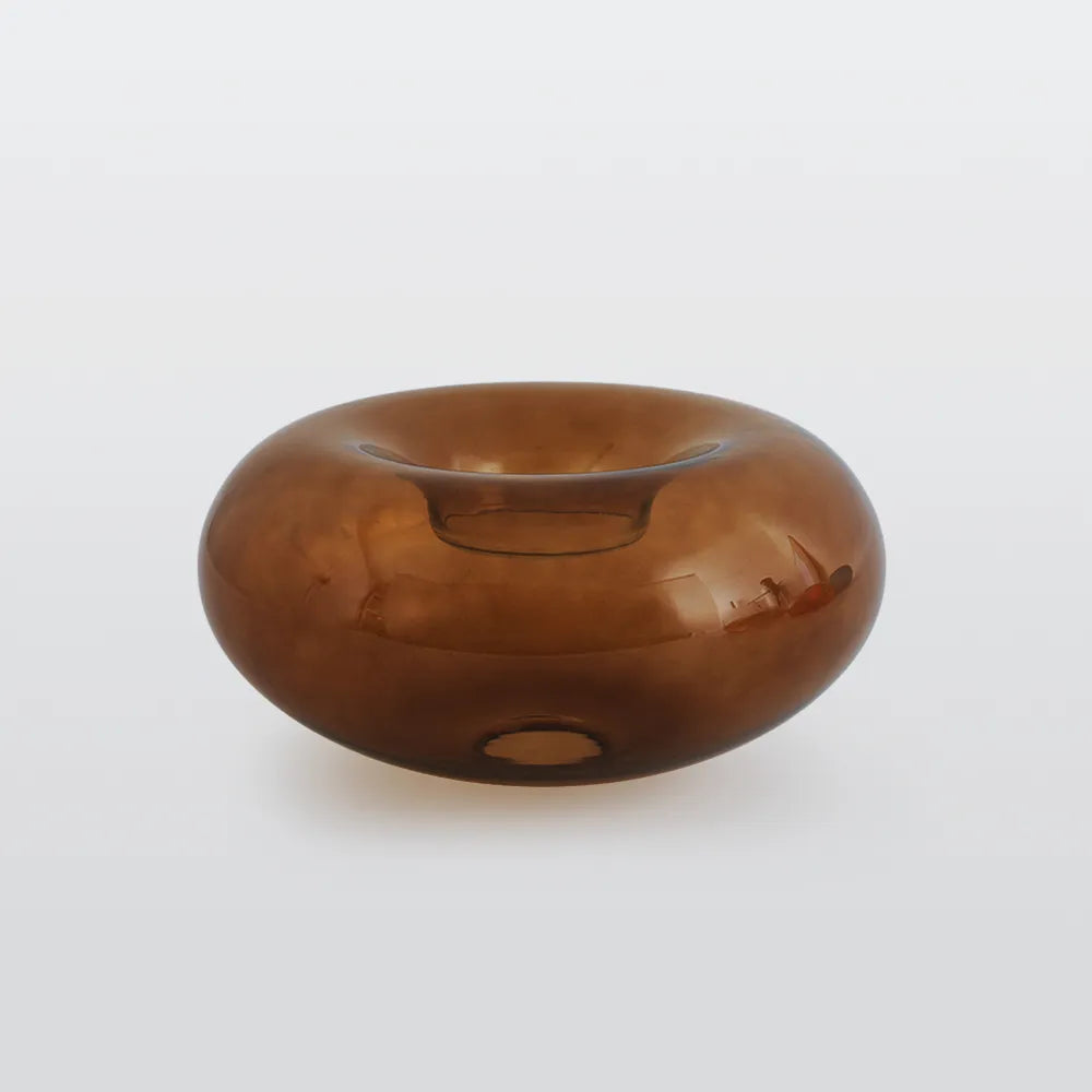 Amber Glass Flush Mount Fixture - Art Deco Style Globe Ceiling Light